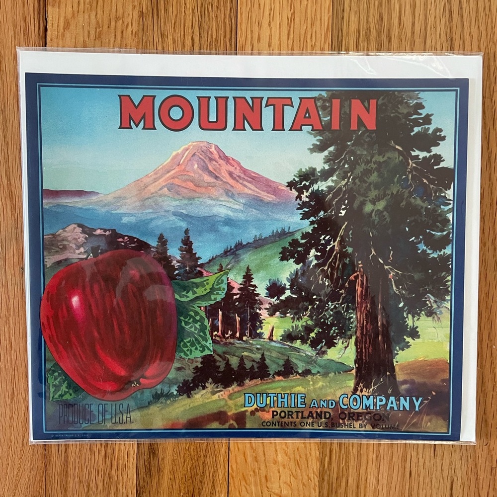 Vintage Apple crate label